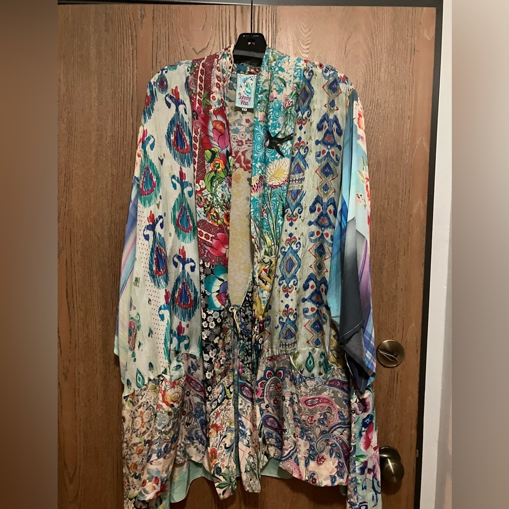 EUC Johnny Was silk kimono, 2X